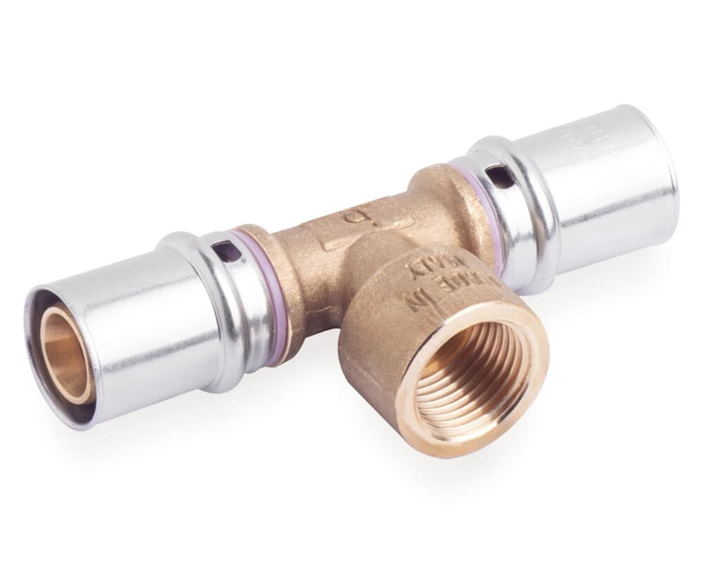 SYSTEMPEX Té tube alu raccord à sertir 32-3/4"F 32