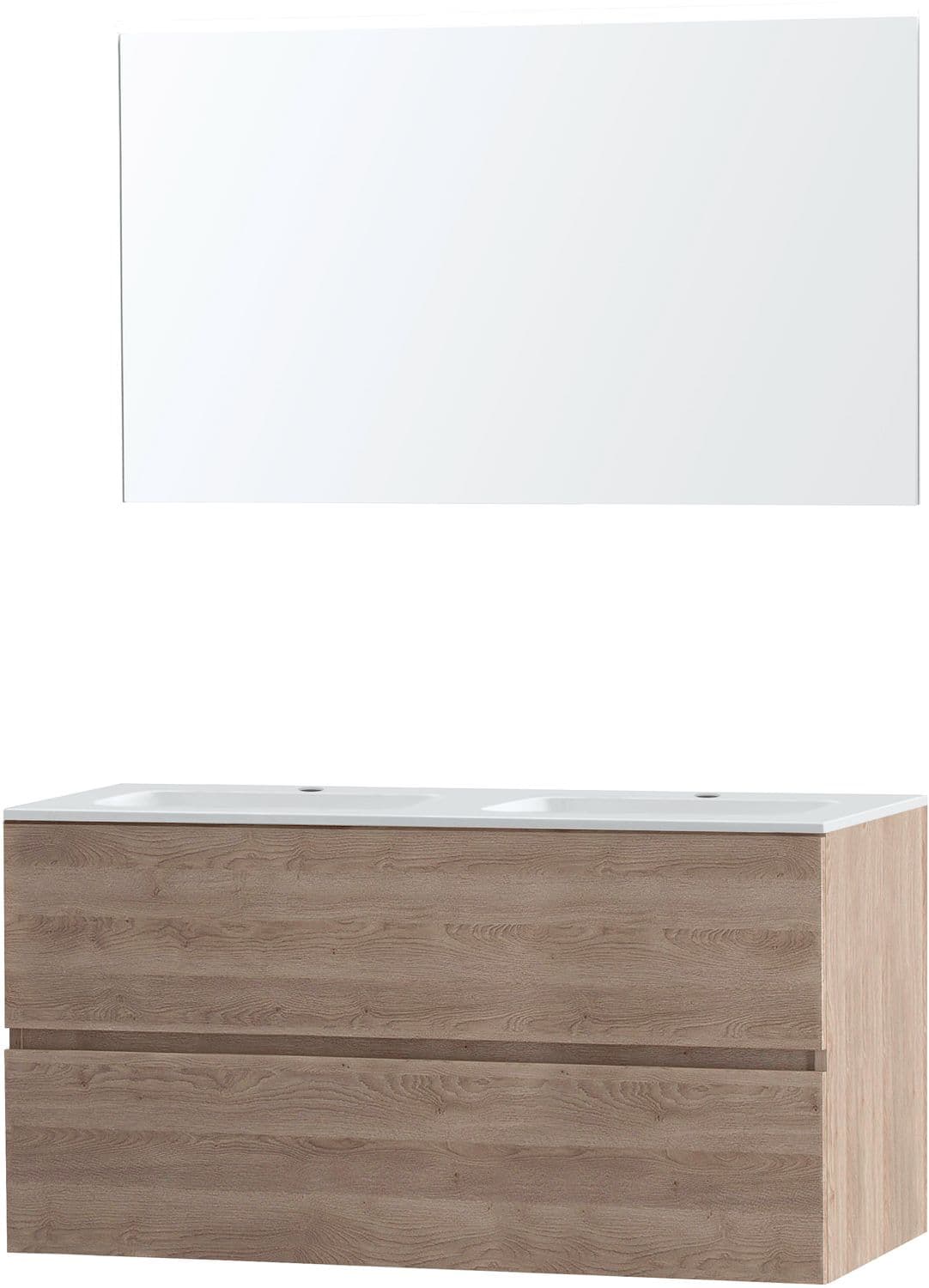 MEUBLE MOLTO CHENE NATUREL 120 PORCELAINE MIROIR