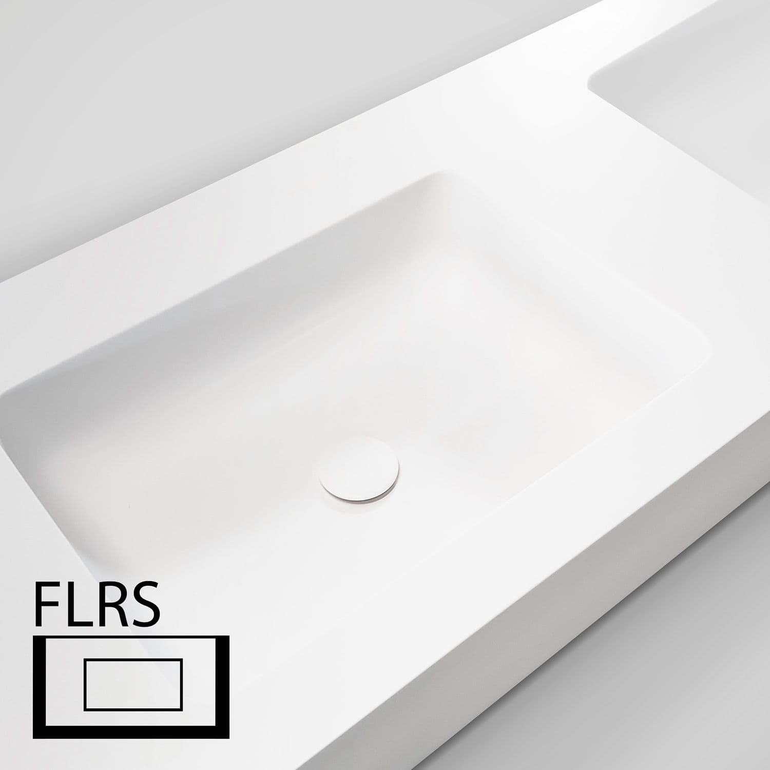 TABLET TAILOR TOP DOUBLE LAVABO CENTRAL FLRS 160CM SOLID XONYX BLANC