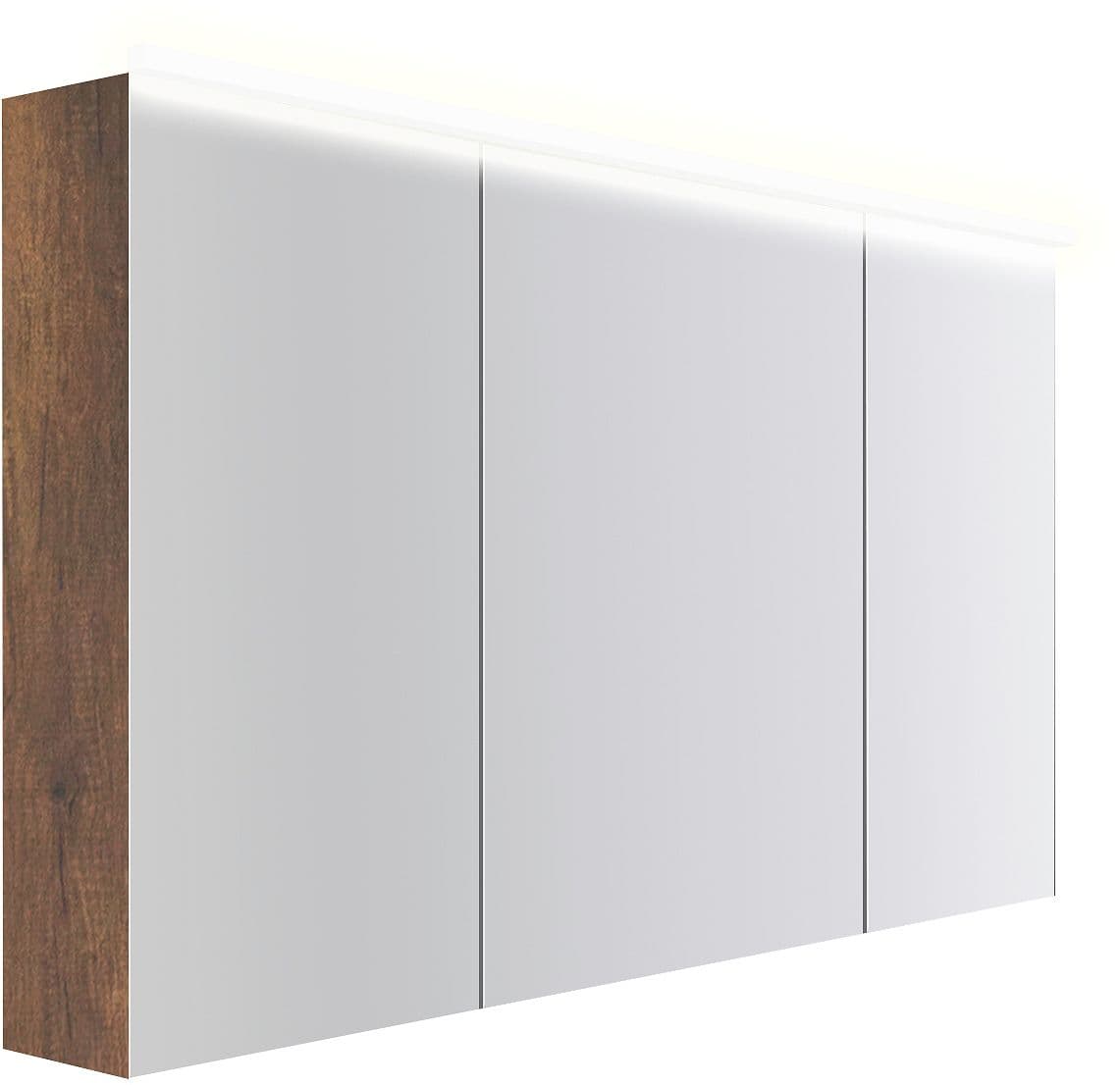 ARMOIRE TOILETTE COFFEE 3 PORTES 1400MM 4250K CHENE DECOR ROUILLE