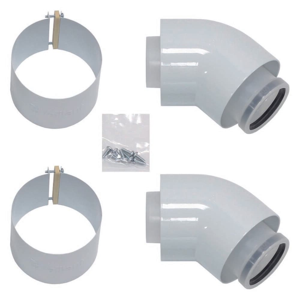 Bulex coude concentrique 45° D60/100mm pour HR TOP chaudières par 2 pièces