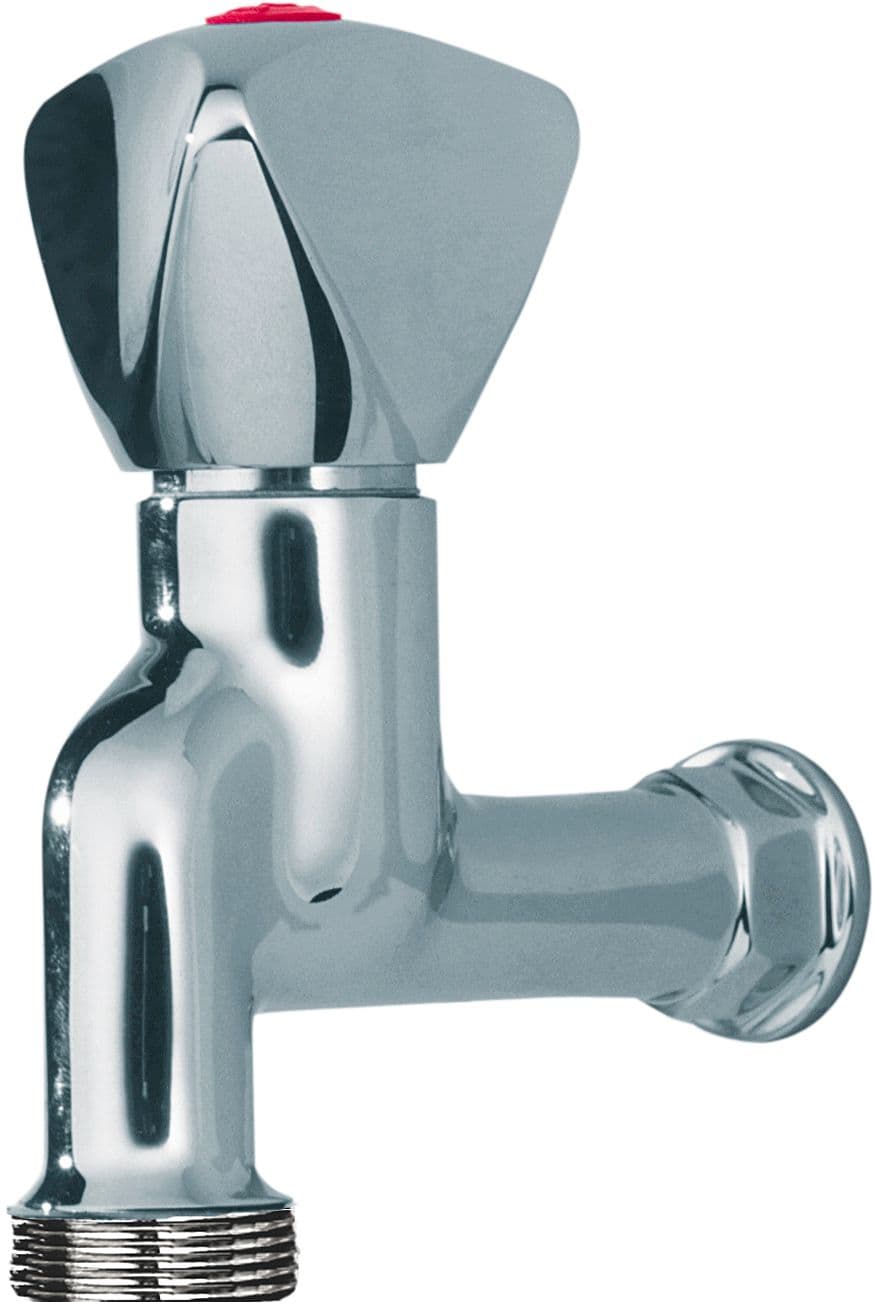 ROBINET DE SERVICE DOUBLE TRIO RVB 1/2" EAU CHAUDE CHROME