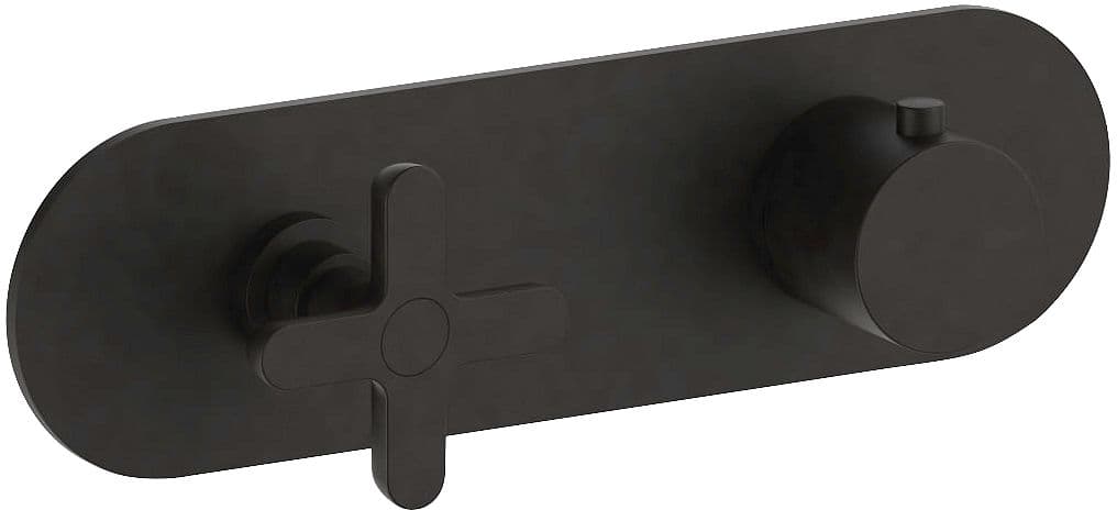 SET DE FINITION THERMOSTAT +INVERSEUR ICONA CLASSIC FANTINI HORIZONTAL NOIR PVD