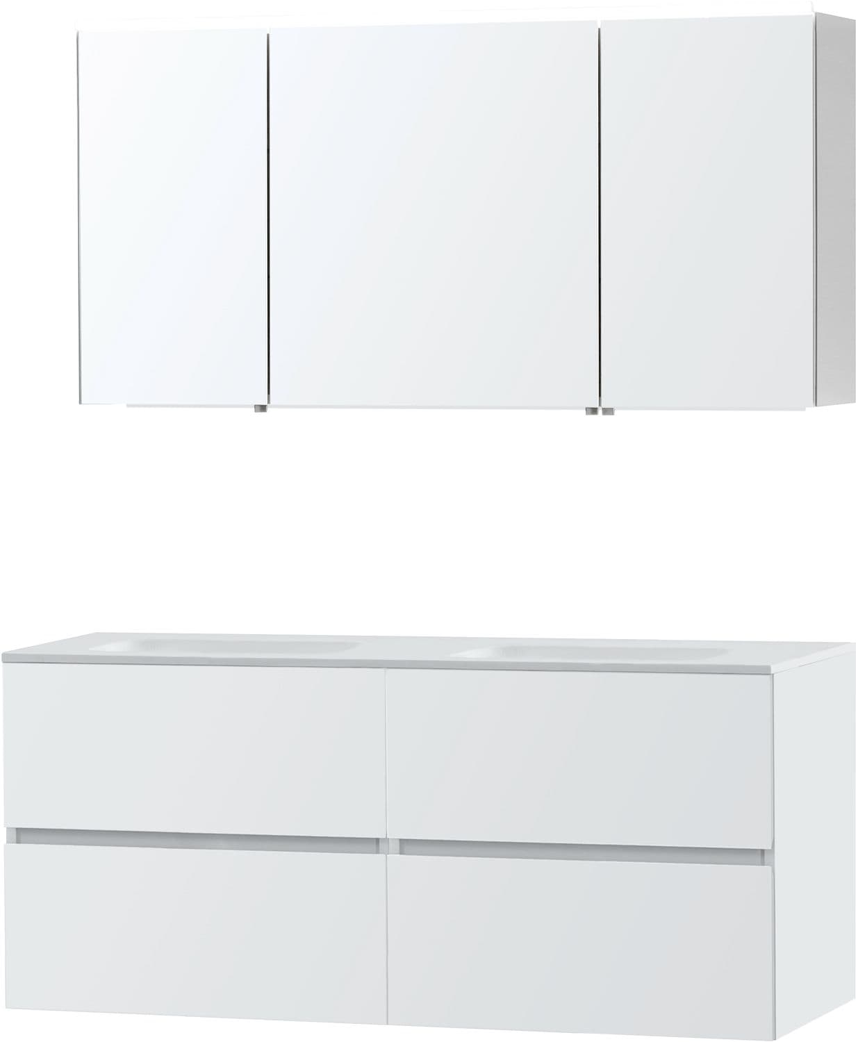 MEUBLE MOLTO POUDRE BLANC 140 SOLID ARMOIRE TOILETTE