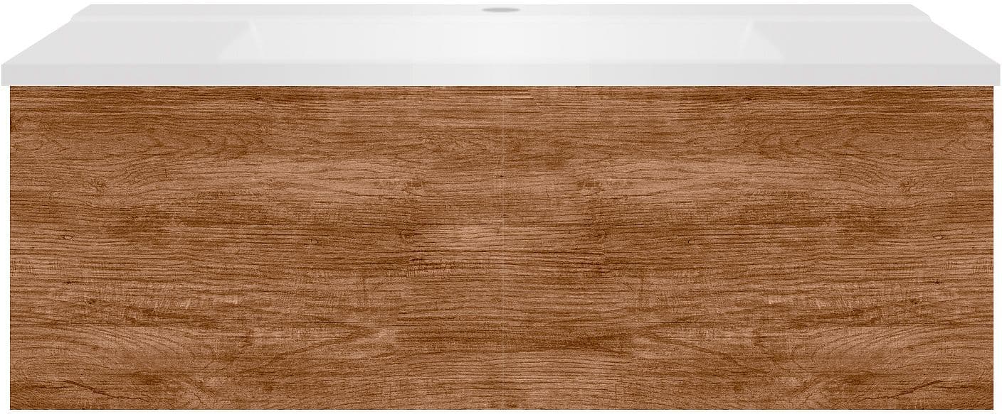 SOUS MEUBLE COFFEE 1 TIROIR 90 TECTONA DECOR CANNELLE+LAVABO BLANC