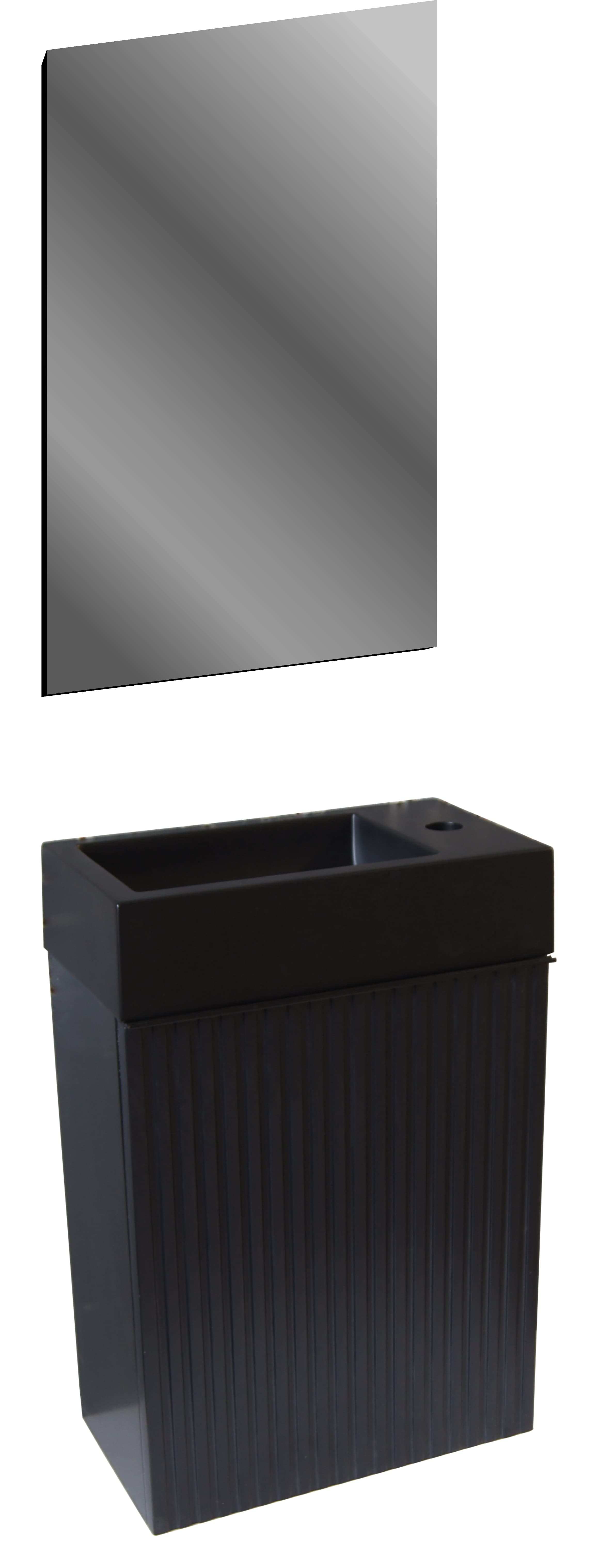 ALONI MIKARO MEUBLE DE TOILETTE - 1 PORTE - DROITE - AVEC POIGNÉE - SOFT CLOSE - 40X50X22,3CM - CHÊNE NOIR