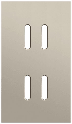 Plaque de recouvrement double, verticale 60 mm d'entraxe, pour des fonctions de commutation double, couleur Niko Rocker steel champagne coated