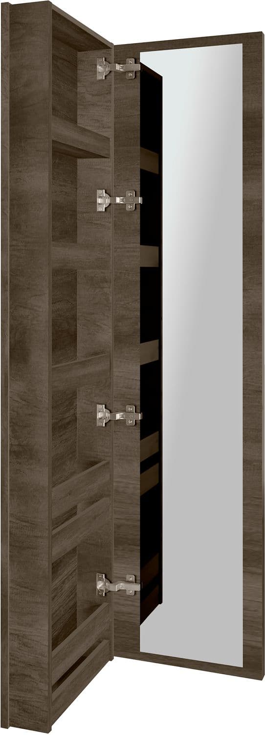 COMMODE MIROIR COFFEE ETROITE 1 PORTE GAUCHE 40 CHATAIGNE