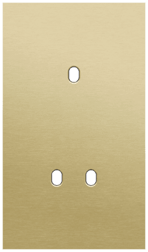 Plaque de recouvrement double, verticale 60 mm d'entraxe, pour une fonction de commutation simple et une double, Niko Toggle alu gold brushed