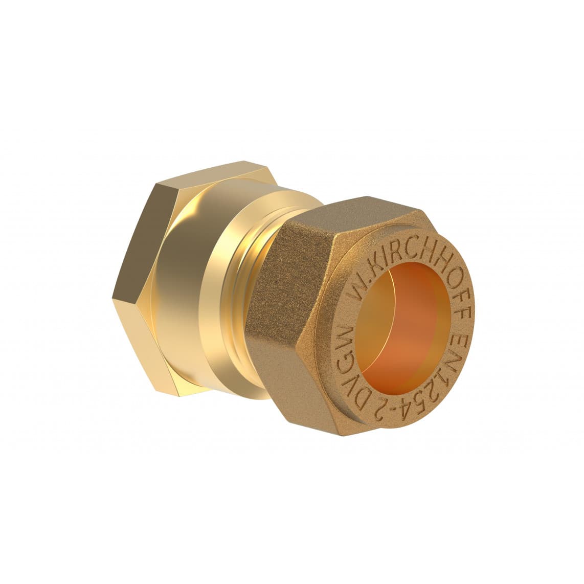 989456317 LT pièce intermédiaire, vierge, 18 mm x 1/2" F, raccord à serrer pour tube en cuivre,