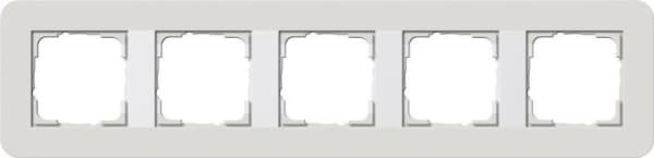 Cadre de finition Gira E3 Soft-Touch Gris clair avec cadre de support Blanc brillant Soft-Touch
