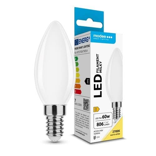 Lampe filament Led laiteuse flamme C35 7W E14 360° 2700K 470lm
