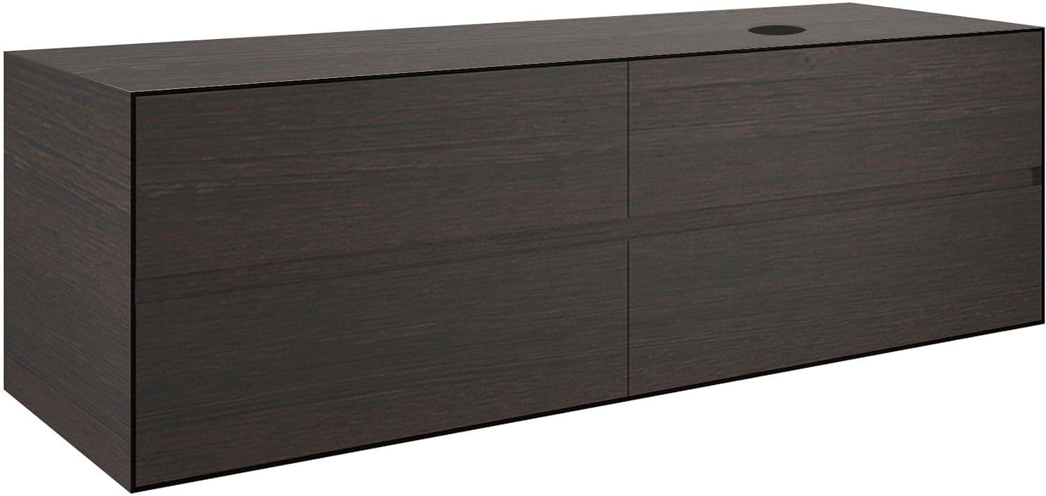 SOUS MEUBLE 4 TIROIRS+ TABLET POUR LAVABO A POSER DROITE TENSO 160CM SANS TROU ROBINET WENGE