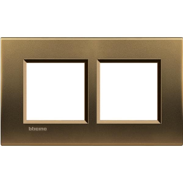 LivingLight - plaque rectangulaire 2 x 2 modules 57mm Bronze