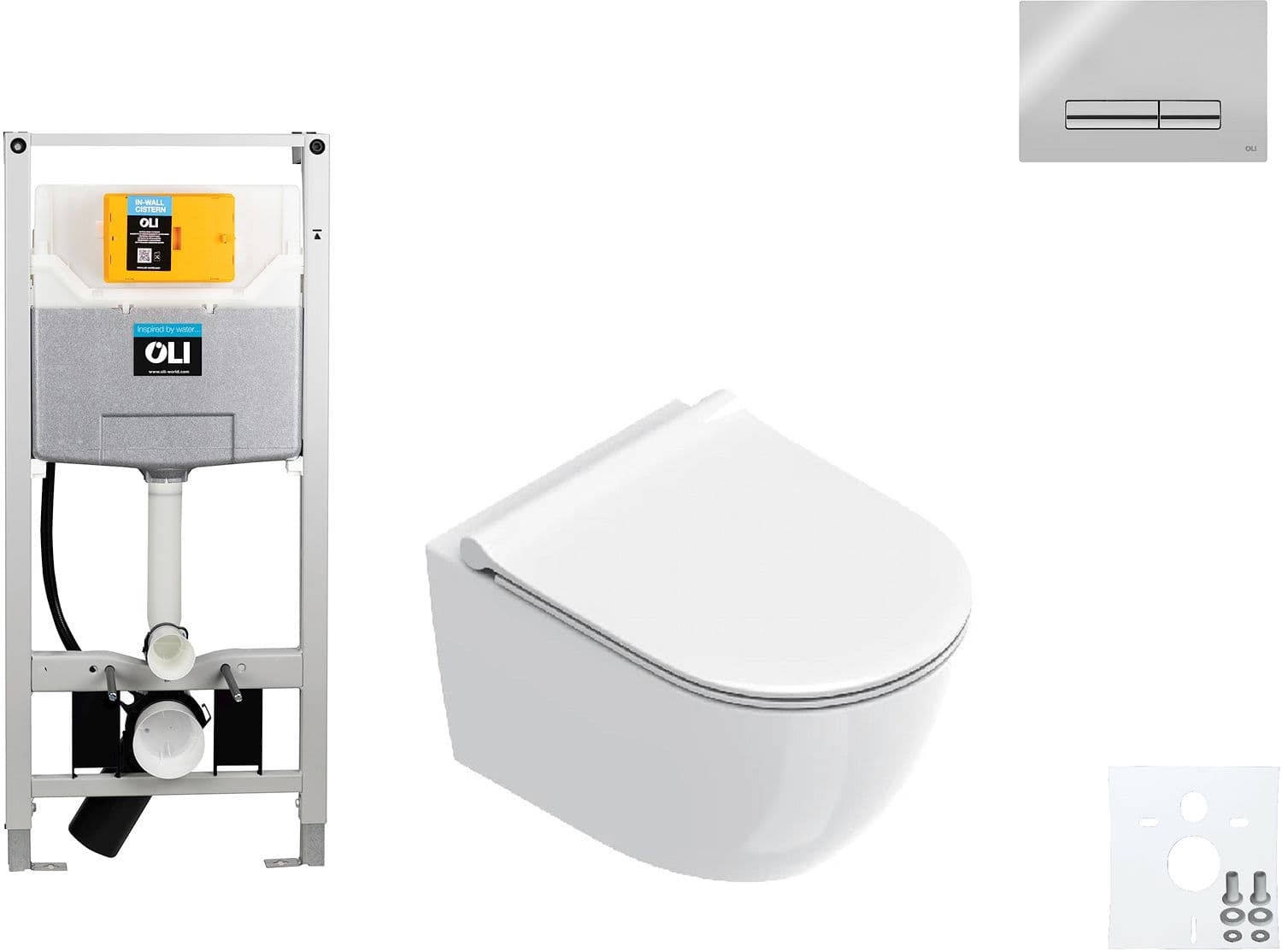 WALLFIX OLI WC SUSPENDU SFERA 50 CATALANO SLIM SEAT GLAM BRILLANT CHROME