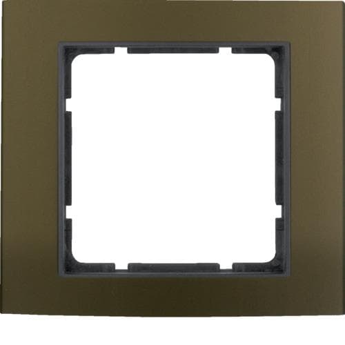 Plaque de recouvemtent 1 poste Berker B.3 Alu, Bruin / Anthracite