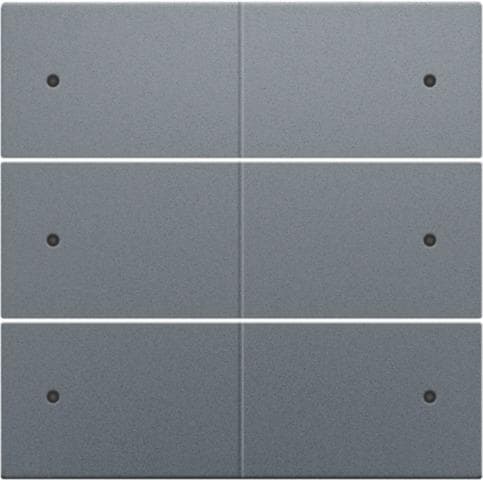 Set de finition pour bouton - poussoir sextuple libre de potentiel 24V avec Led Alu Steel