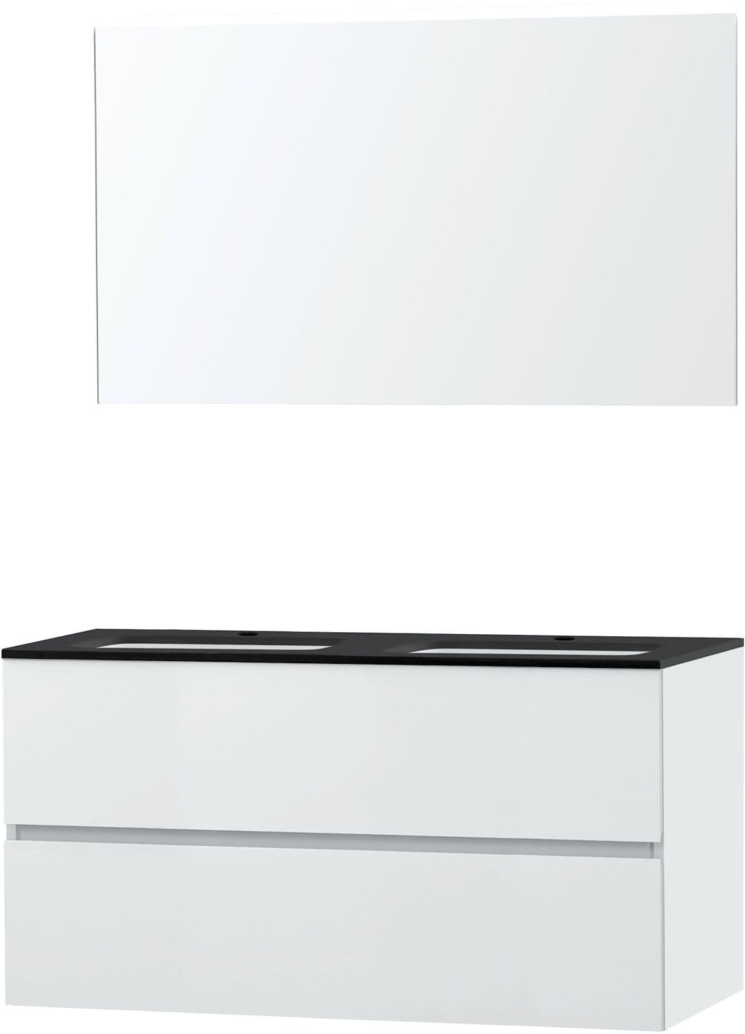 MEUBLE MOLTO POUDRE BLANC 120 BLEU BELGE MIROIR