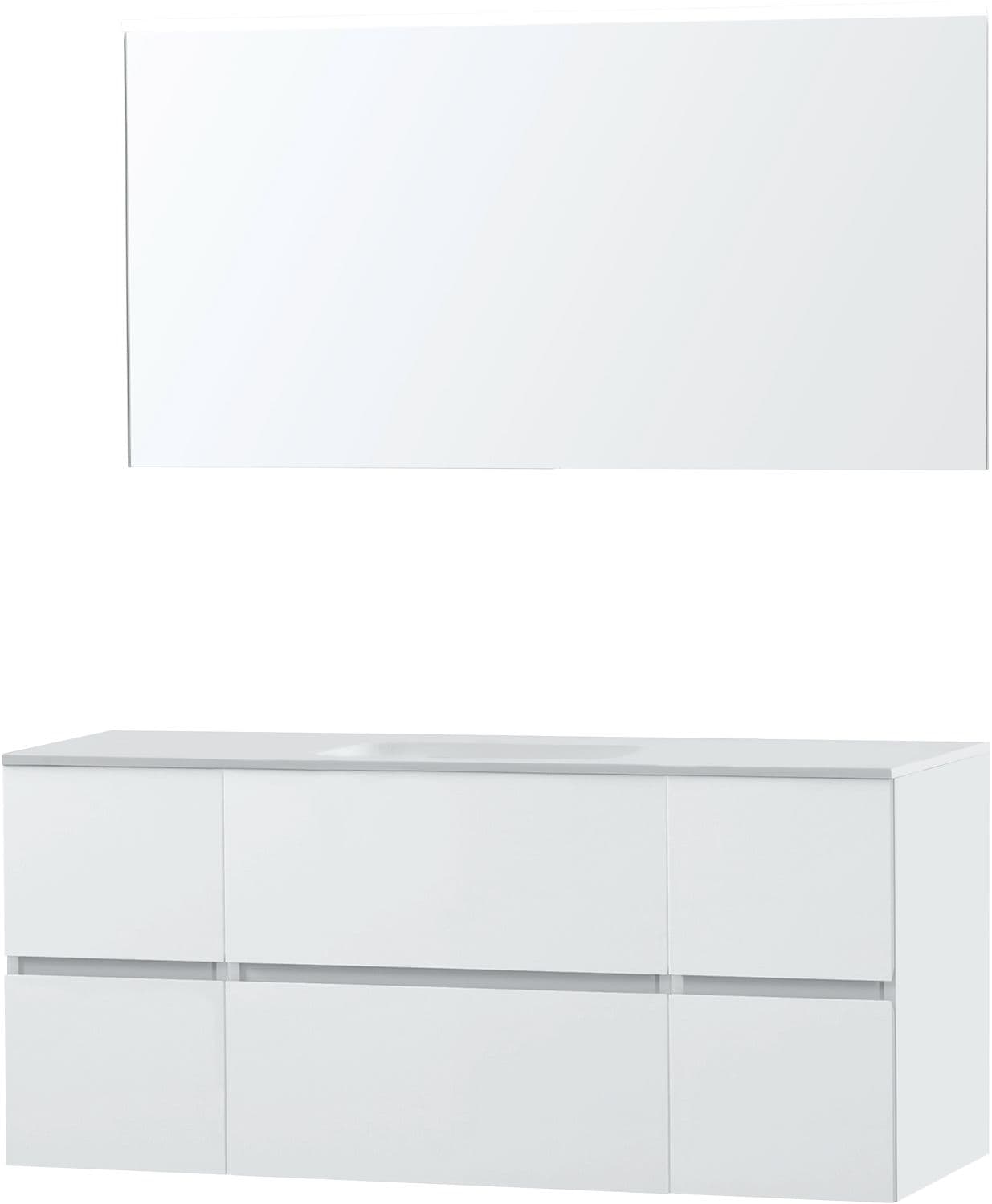 MEUBLE MOLTO POUDRE BLANC 140 1 LAVABO SOLID MIROIR