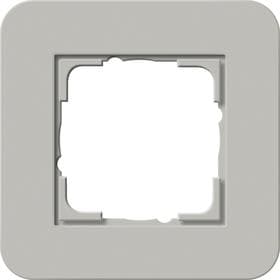 Cadre de finition Gira E3 Soft-Touch Gris avec cadre de support Blanc brillant Soft-Touch