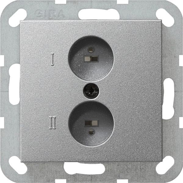 Prise de haut-parleur stéréo teinte Alu - avec bornes vissées. pour section de câble jusqu'à max.