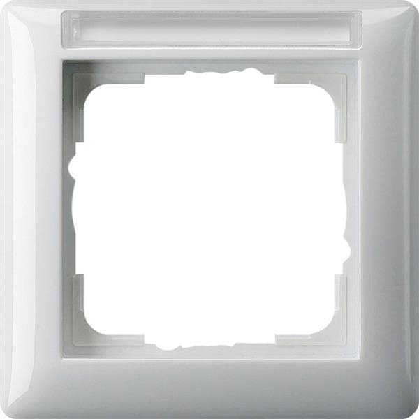 Cadre de finition Gira standard 55 avec zone d'inscription Blanc brillant