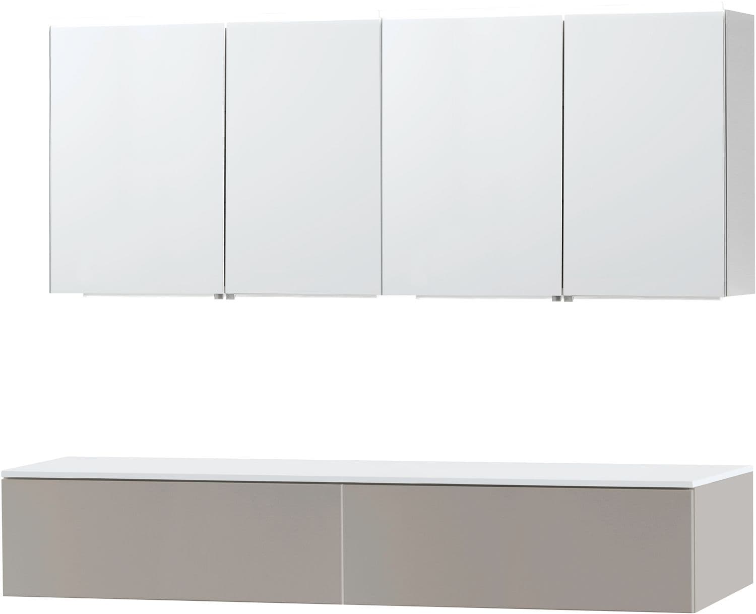 MEUBLE PURO DUO GRIS 180 1 TIROIR SOLID A POSER ARMOIRE TOILETTE