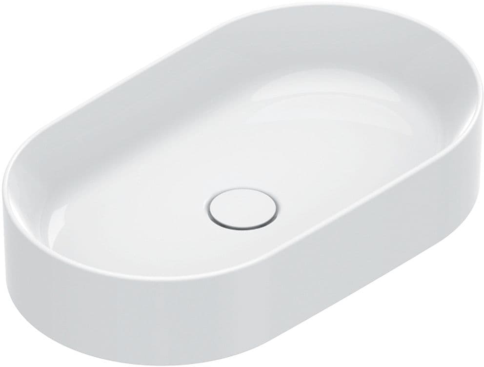 VASQUE A POSER ZERO CATALANO CATAGLAZE+ 60X35 H12 SANS TROP-PLEIN BLANC