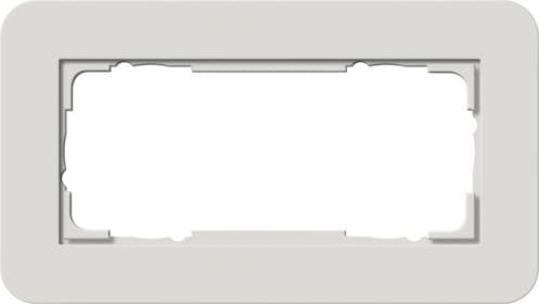 Cadre de finition Gira E3 Soft-Touch Gris clair avec cadre de support Blanc brillant Soft-Touch