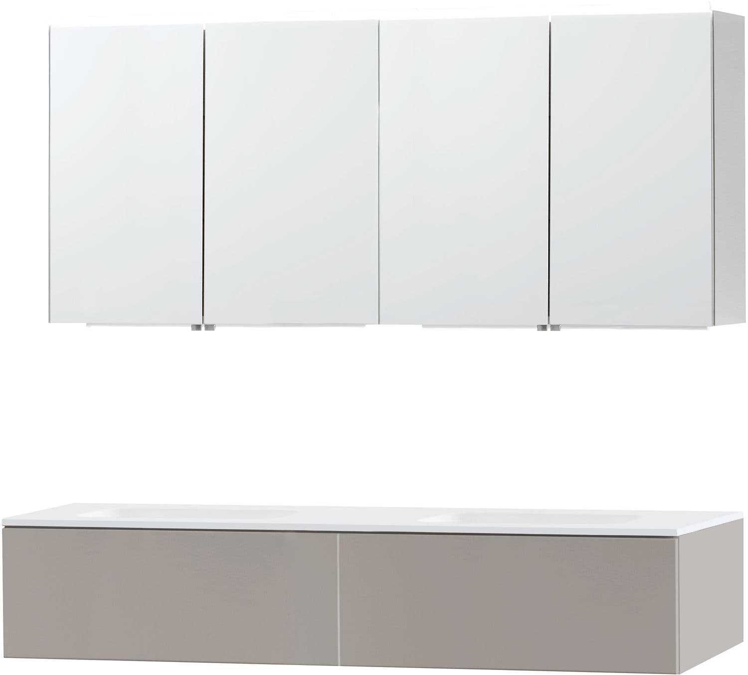 MEUBLE PURO DUO GRIS 160 1 TIROIR SOLID MOLTO ARMOIRE TOILLETTE