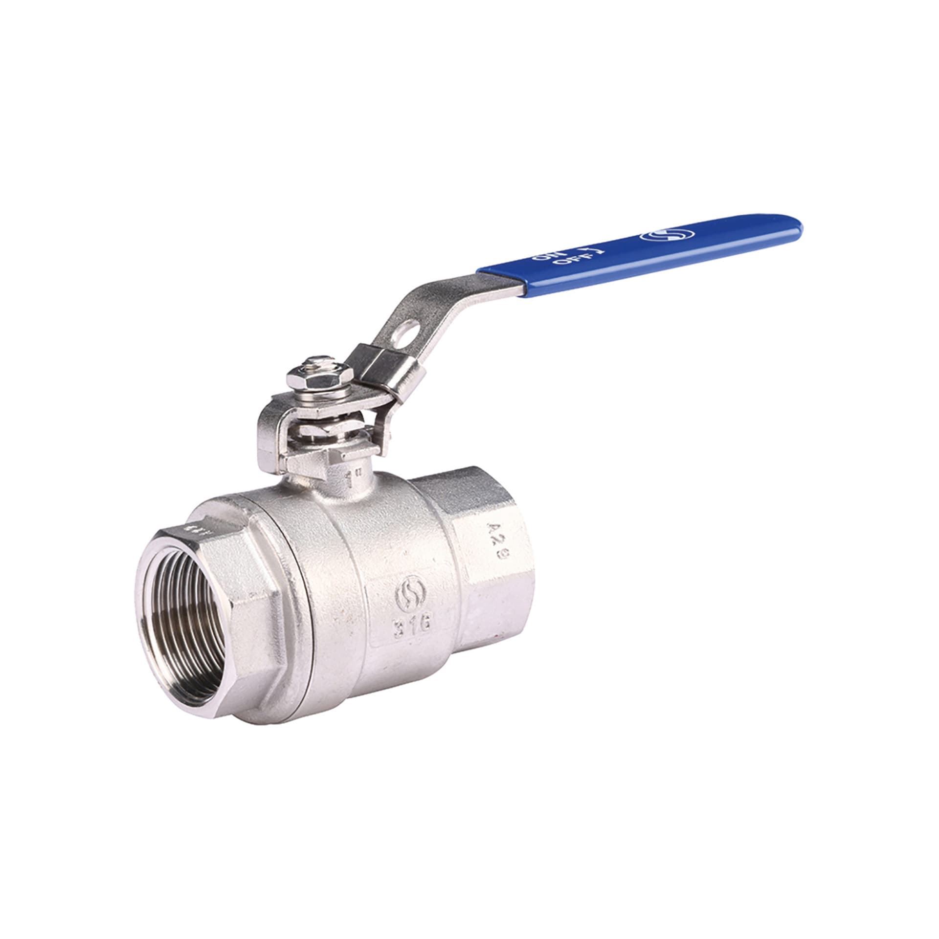VANNE INOX POIGNEE BLEUE I701 3/4