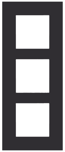 Plaque de recouvrement triple, entraxe de 60 mm, verticale, couleur Niko Pure alu black brushed