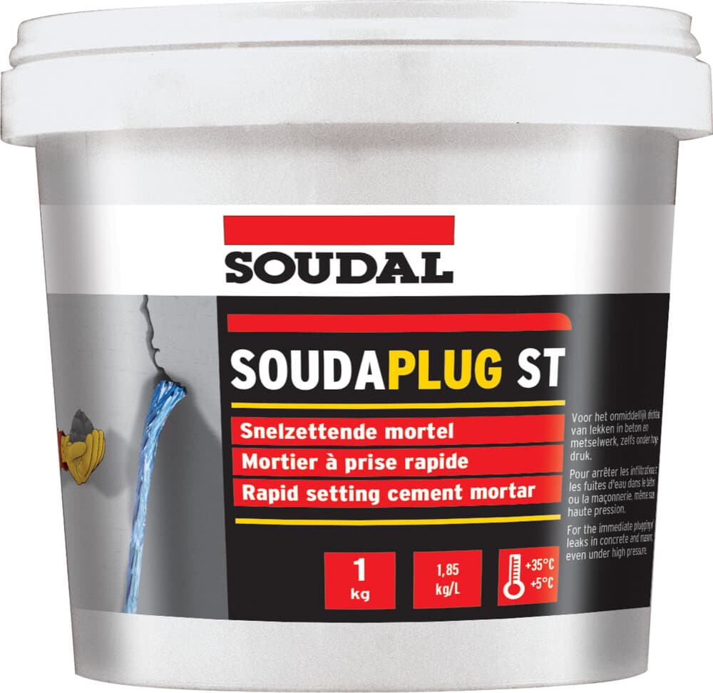 Soudal Soundaplug ST poudre mortier 1kg gris