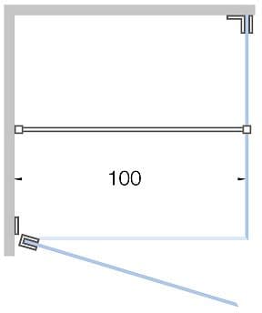 PORTE PIVOTANTE+PAROI LATERAL ANGLE CLOSE <100CM H 200CM BALNC MAT-SATIN