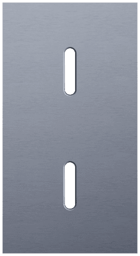 Plaque de recouvrement double, verticale 71 mm d'entraxe, pour deux fonctions de commutation simple, Niko Rocker alu blue grey brushed