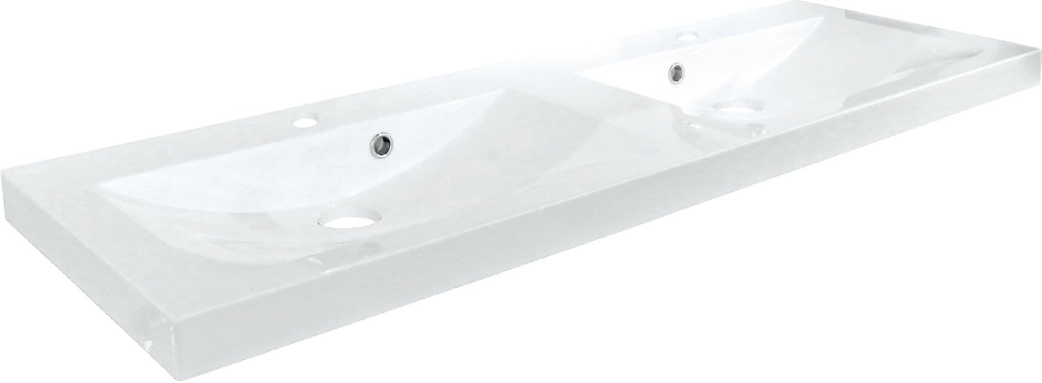 TABLET MARMER ARTIFICIEL CITA 120X40,6 2 LAVABO BLANC