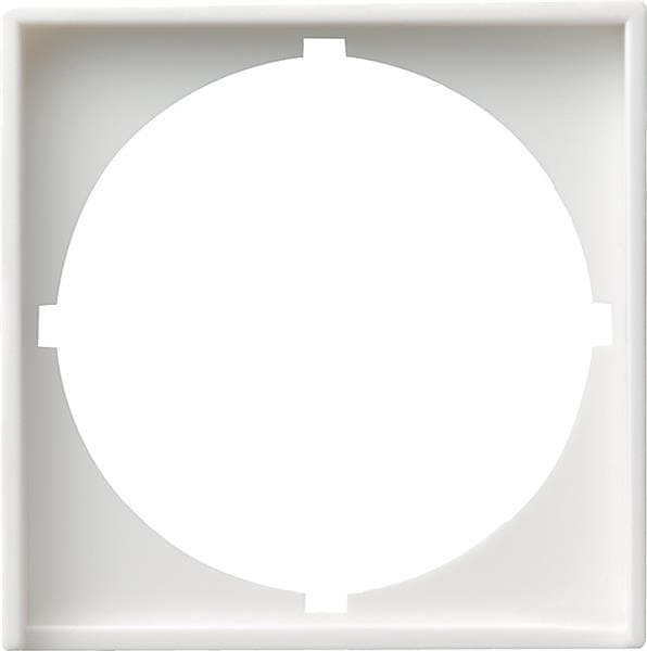 Cadre adaptateur avec découpe ronde pour appareils avec cache (50 x 50mm) Blanc brillant - le cadre