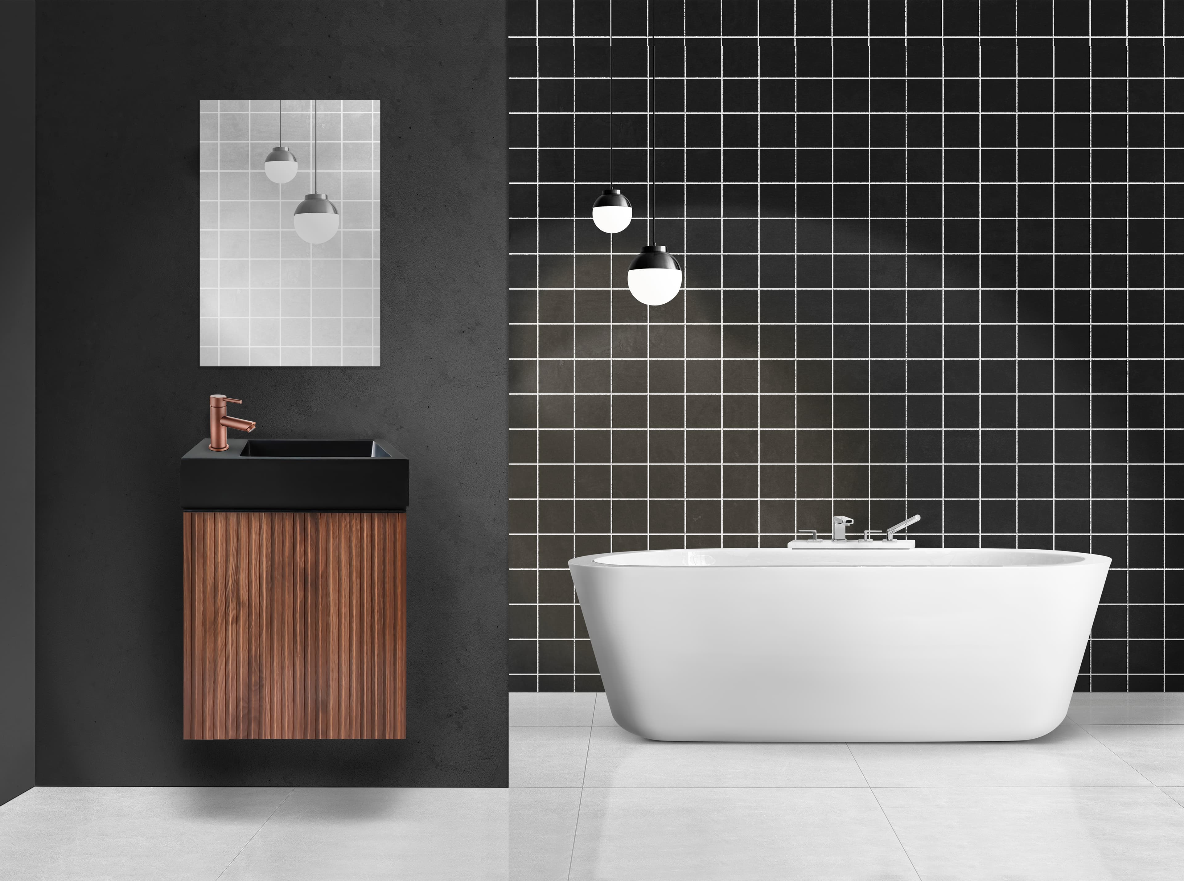 ALONI MIKARO MEUBLE DE TOILETTE - 1 PORTE - RÉVERSIBLE - AVEC POIGNÉE - SOFT CLOSE - 40X50X22