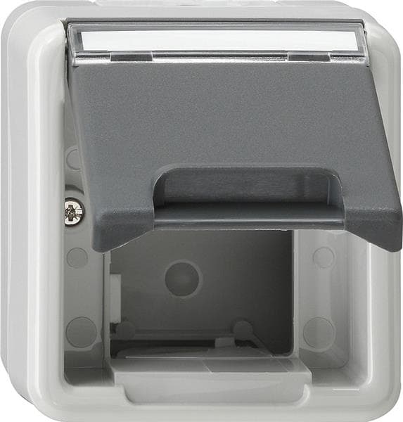 Boîtier avec clapet et zone d'inscription pour modules de technique de raccordement informatique et