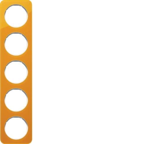Plaque de recouvrement 5 postes R.1 acryl Orange transparent / Blanc polaire