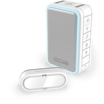 Kit carillon sans fil comprenant un carillon mobile avec un bouton poussoir 150m 6 mélodies Blanc