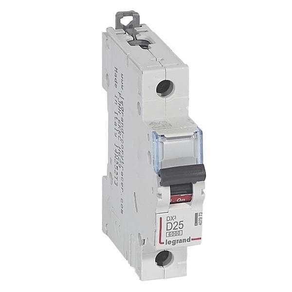 Disjoncteur DX³ 6000A / 10kA 1 pôle courbe D 25A 400V 1 module