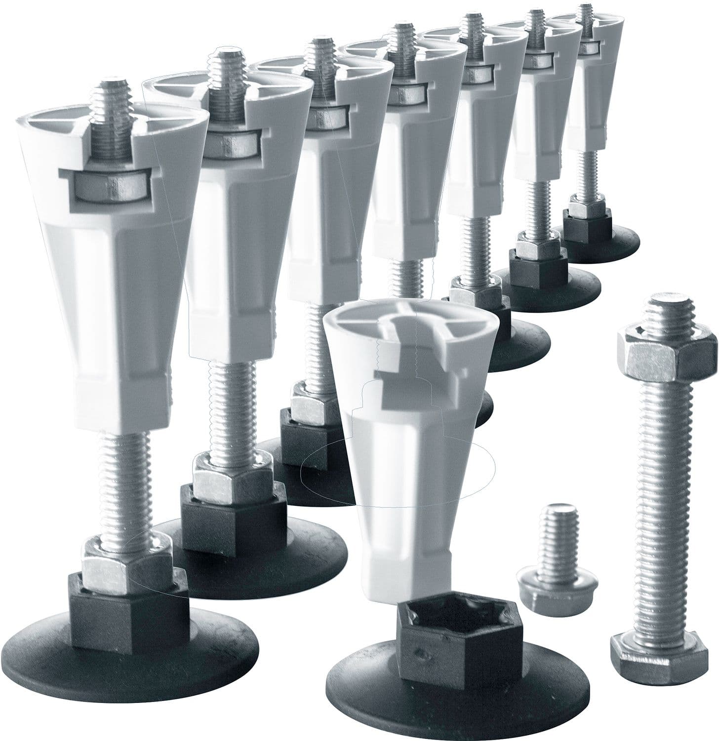 SET DE 10 PIEDS REGLABLES POUR DOUCHE 75-115MM