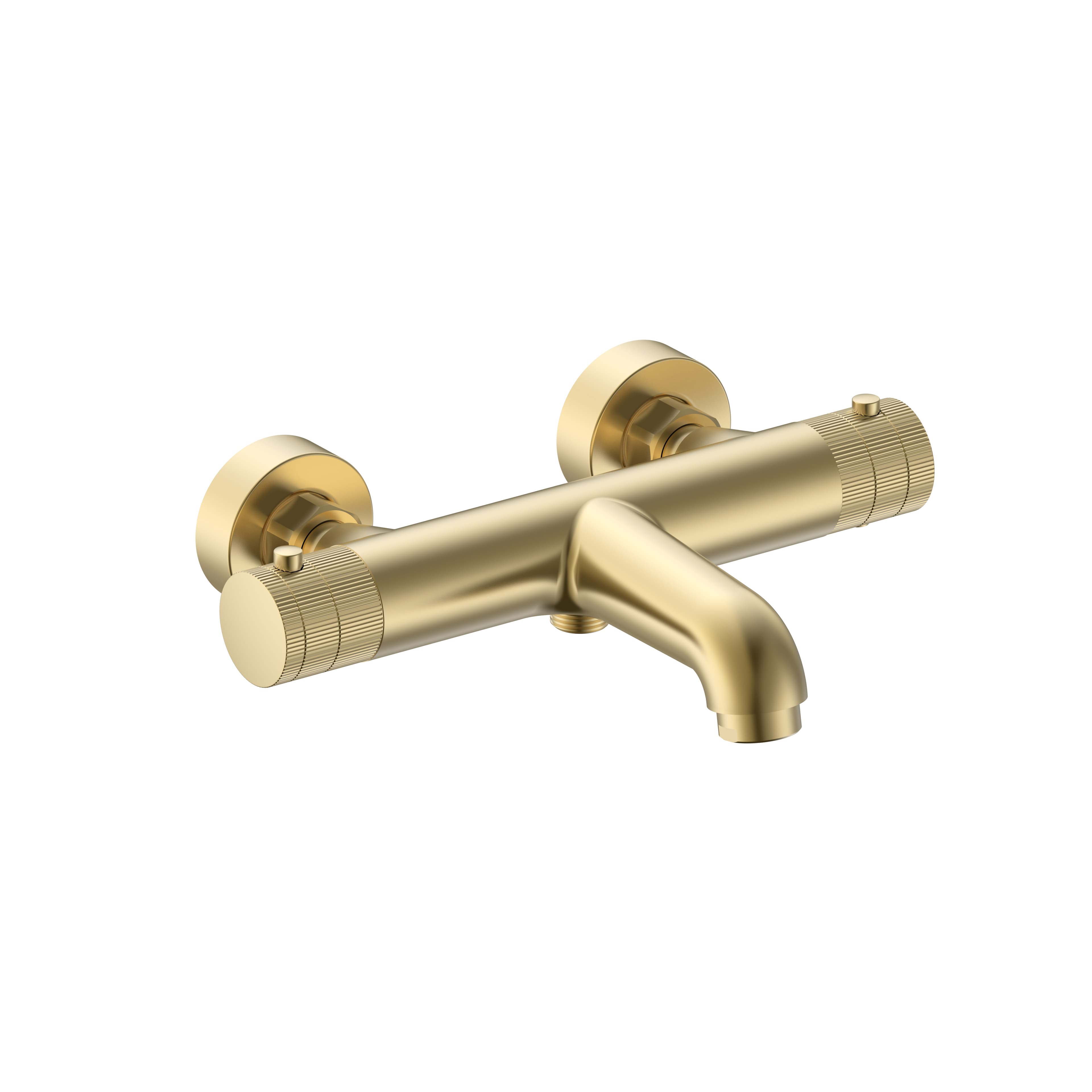 STRIA MITIGEUR DE BAIN – THERMOSTATIQUE – MONTAGE MURAL – BOUTONS AVEC FINITION STRIÉE - BELGAQUA - OR BROSSÉ (PVD)
