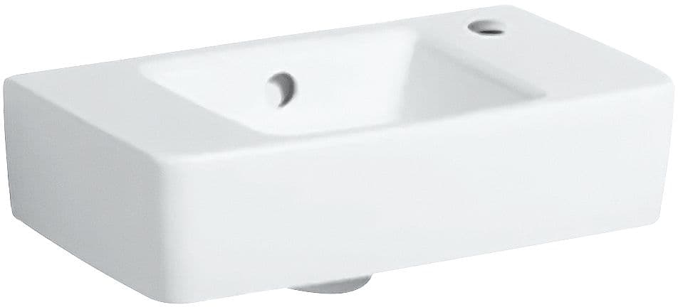 LAVE-MAINS RENOVA NR.1 PLAN GEBERIT 40-25CM +TROU ROBINET DROITE BLANC
