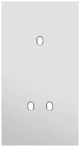 Plaque de recouvrement double, verticale 71 mm d'entraxe, pour une fonction de commutation simple et une double, Niko Toggle alu grey brushed