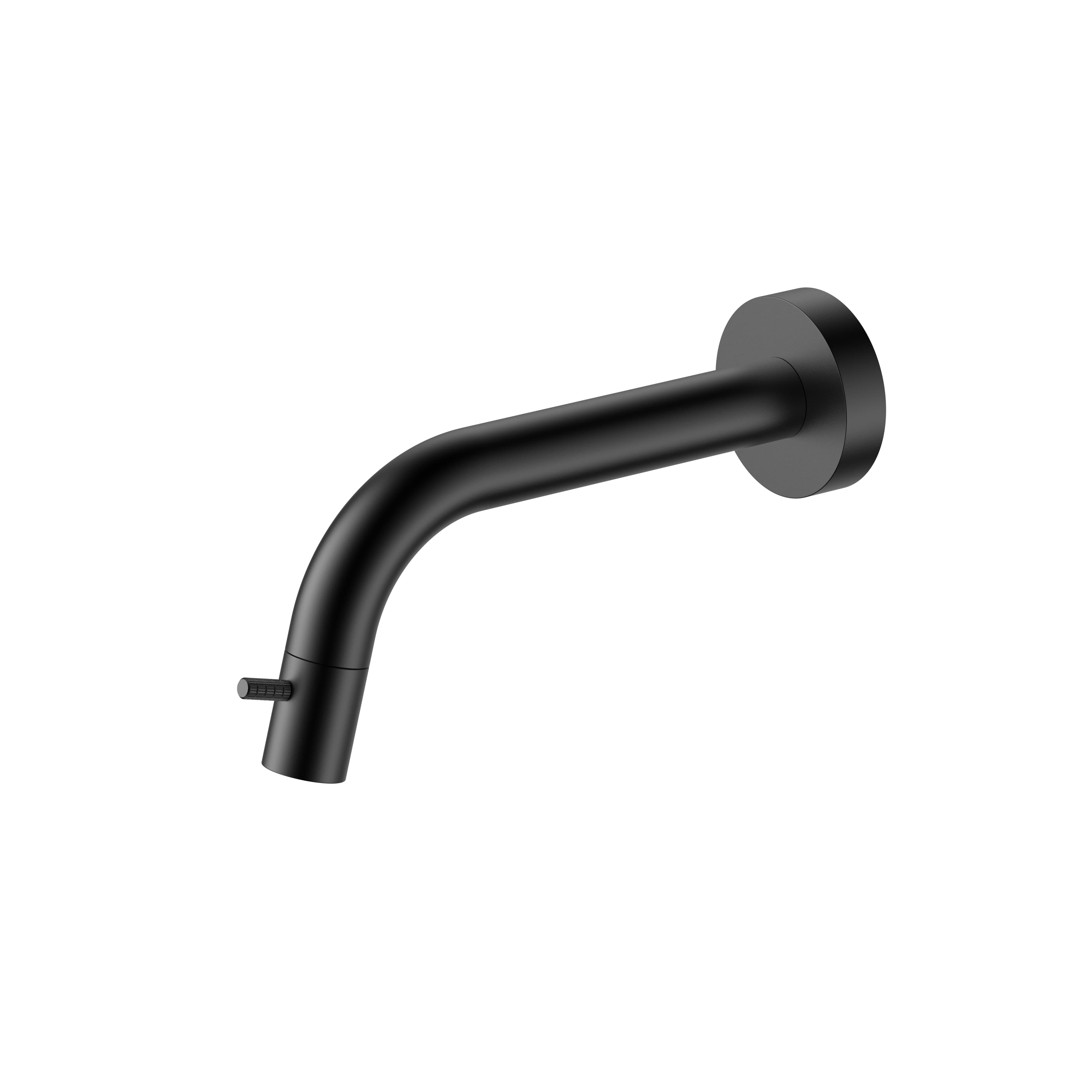 STRIA ROBINET EAU FROIDE – MONTAGE MURAL – RACCOURCISSABLE – BOUTON AVEC STRUCTURE STRIÉE RAFFINÉE – SANS BONDE – NOIR MAT (PVD)