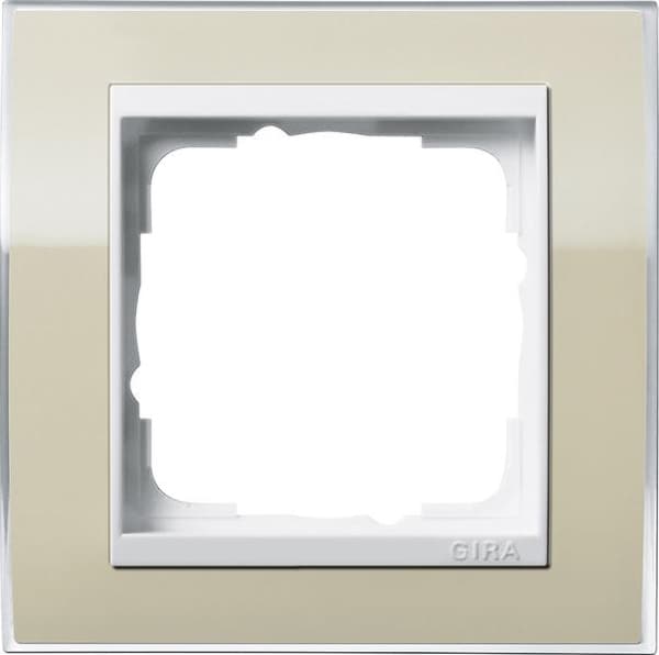 Cadres de finition Gira Event Clear sable avec cadre intermédiaire Blanc brillant sable avec