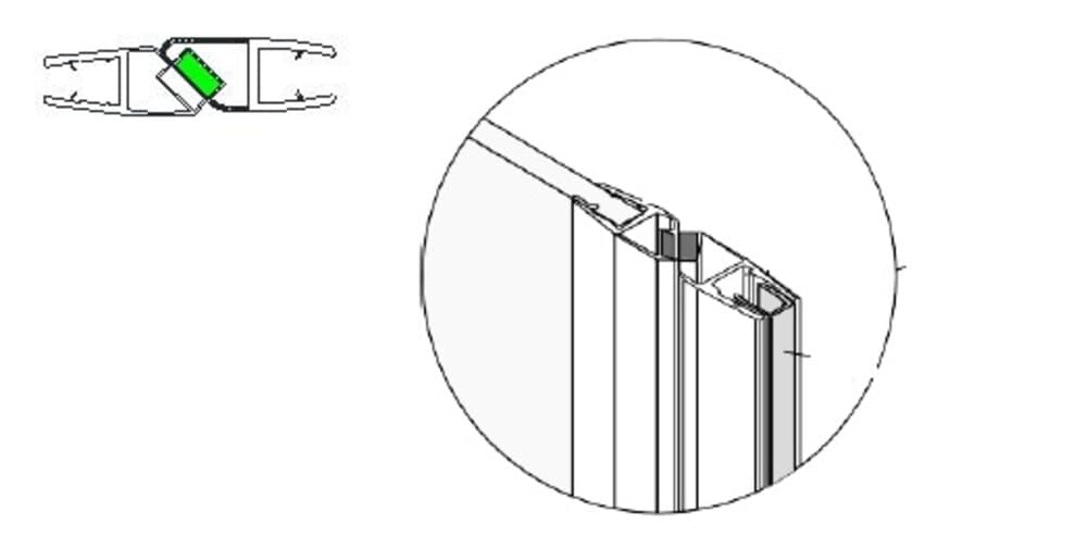 Van Marcke Pina joint magnétique vertical 90° en combination de Pina Fix 200cm