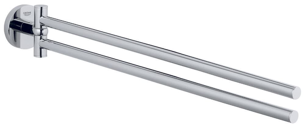 Grohe Essentials porte-serviettes double métal tourne invisible chromé